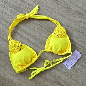 💜NWT💜 Wild Fable Bright Yellow Triangle Bikini Top
